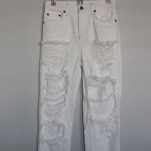 CARMAR Distressed White Denim Jeans, size: 24